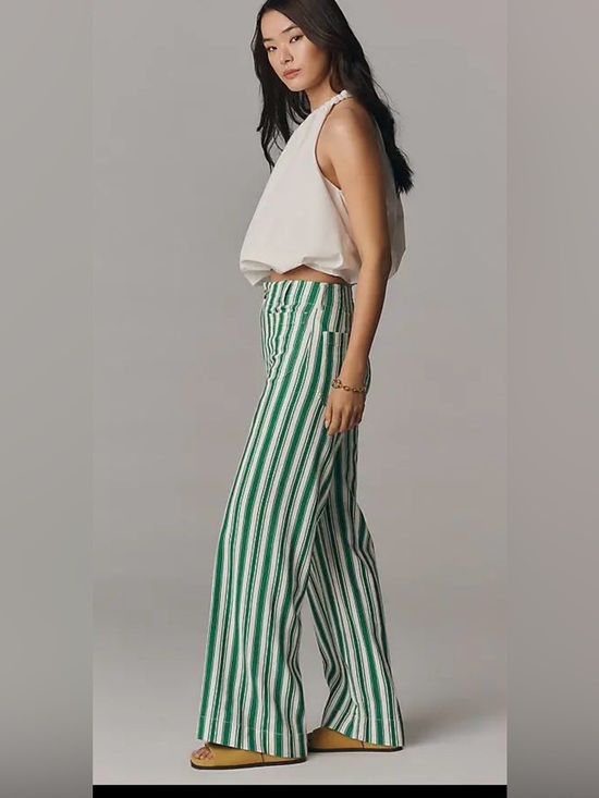 Anthropologie Denim - Anthropologie Maeve The Collette Striped Wide Leg in Green